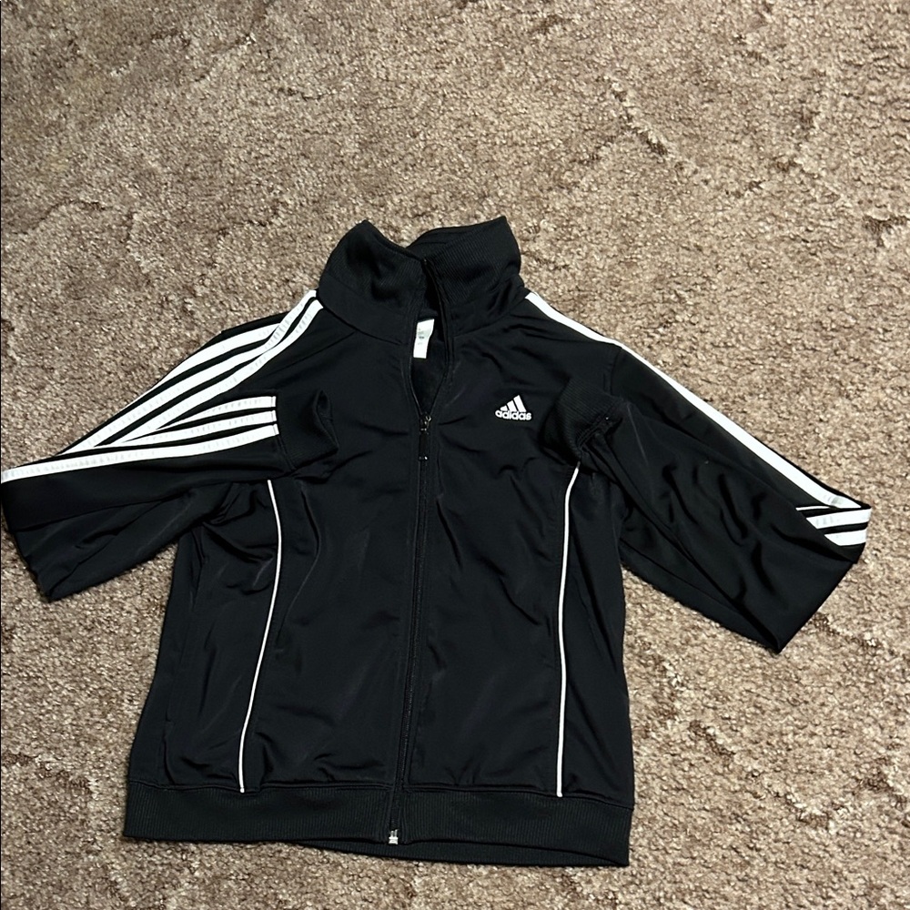 Adidas Kids Black and White Track Jacket